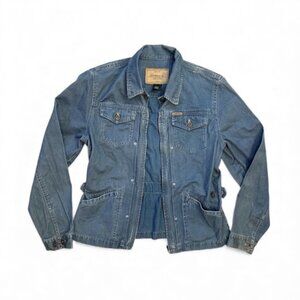 VTG 90’s Ralph Lauren Authentic Dry Goods Denim Chore Jacket Sz M Zip Utility